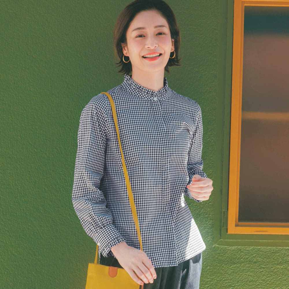 【花笑むとき/hana emu toki】仕立てが丁寧な大人のプチフリルシャツ