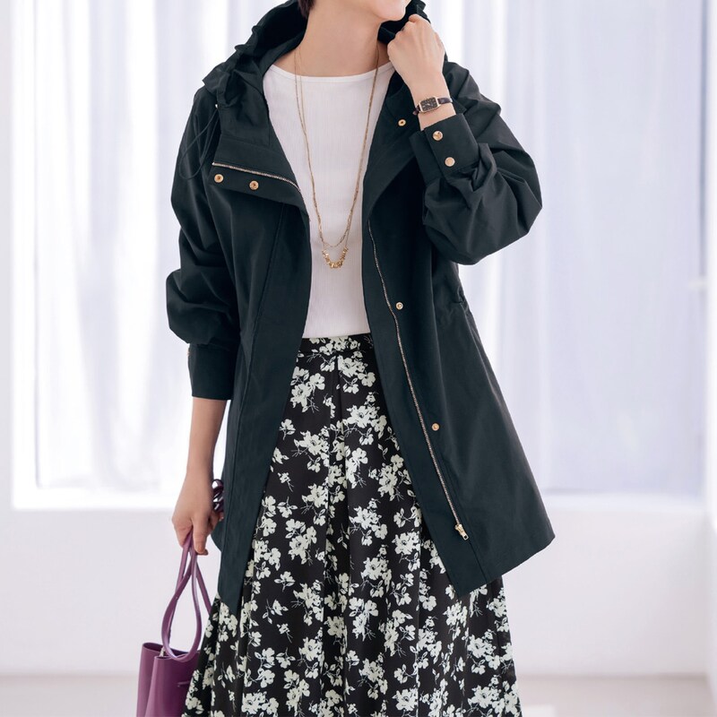 ニットとプリントスカートのセットアップ(花笑むとき/hana emu toki  