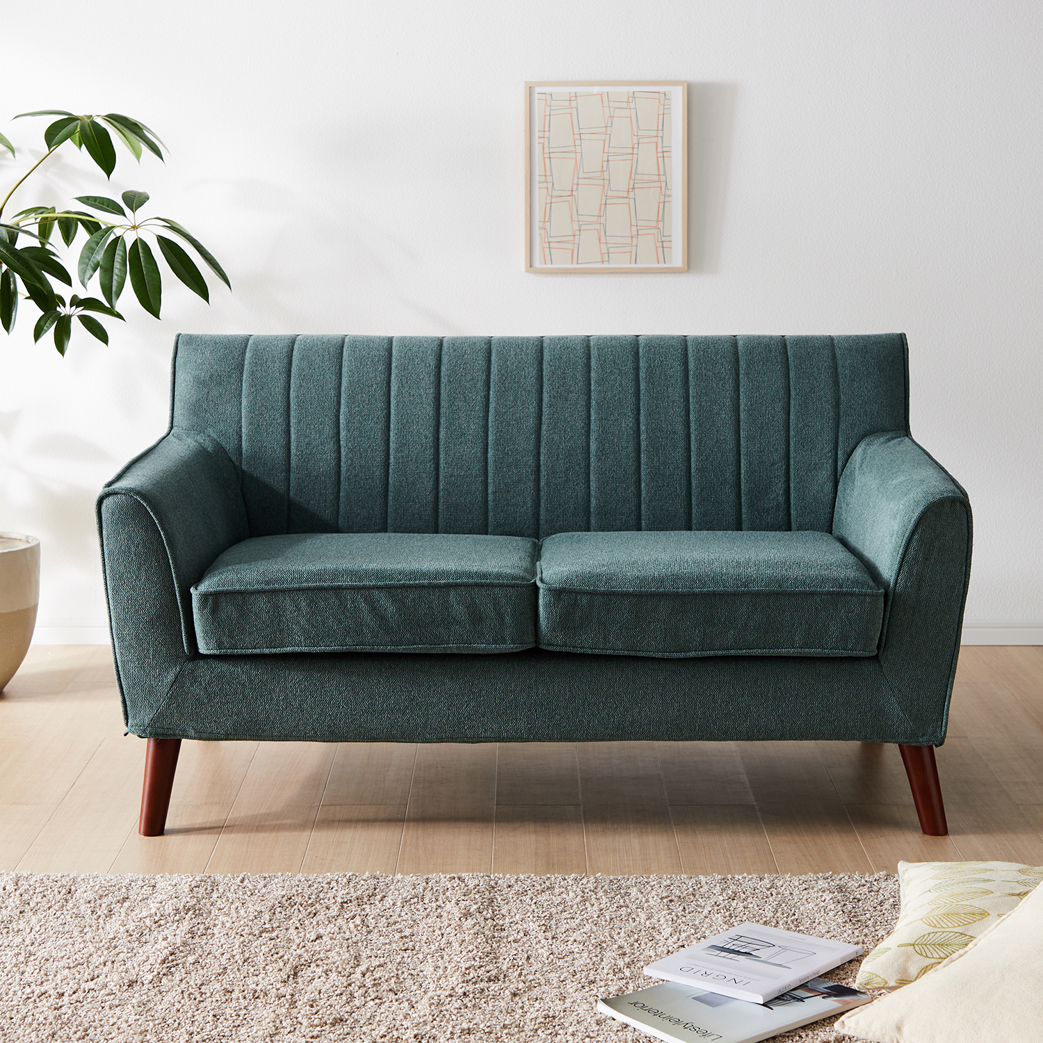 【ベルメゾン】くすみカラーのファブリックソファ― 【ベルメゾン】くすみカラーのファブリックソファ―