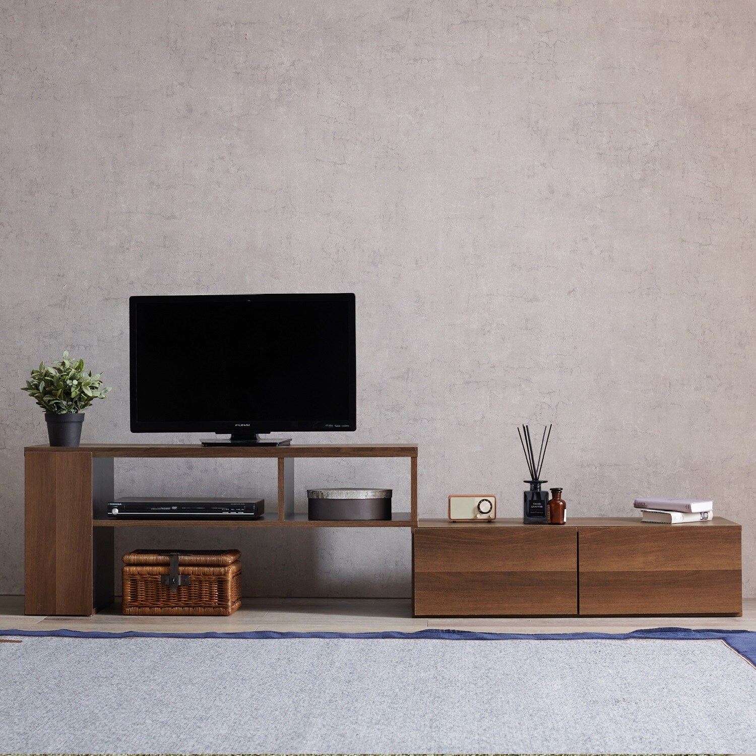 幅が伸縮できるスライドテレビ台 ＜幅95～169cm＞｜通販のベルメゾンネット