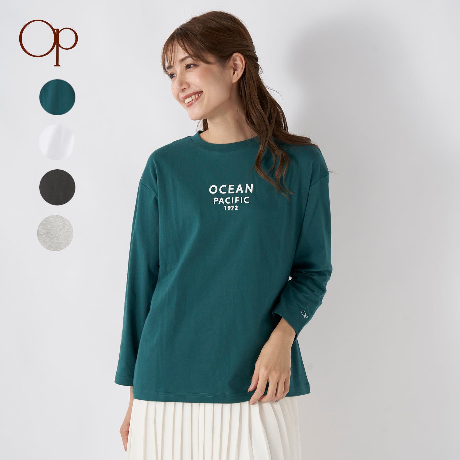 【オーシャンパシフィック/OCEAN PACIFIC】フロントロゴシンプル長袖Tシャツ