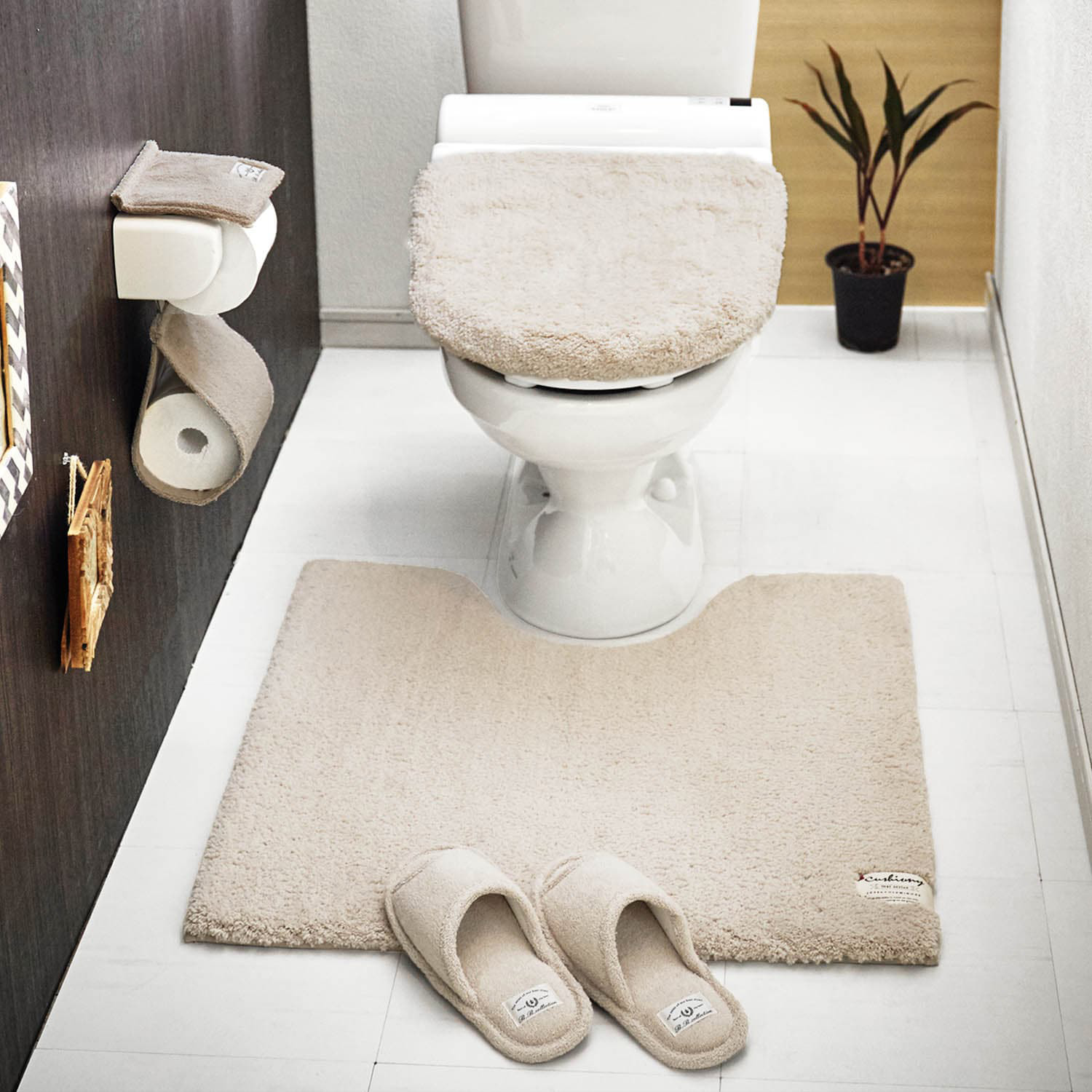【ベルメゾン】もこもこボリュームのトイレマット・フタカバー(セット)「クッショニー」 【ベルメゾン】もこもこボリュームのトイレマット・フタカバー(セット)「クッショニー」