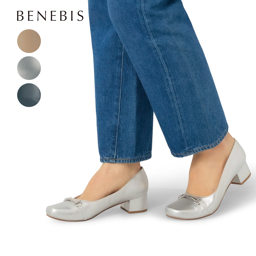 【ベネビス/BENEBIS】エレガントオブリークパンプス (E/3E)