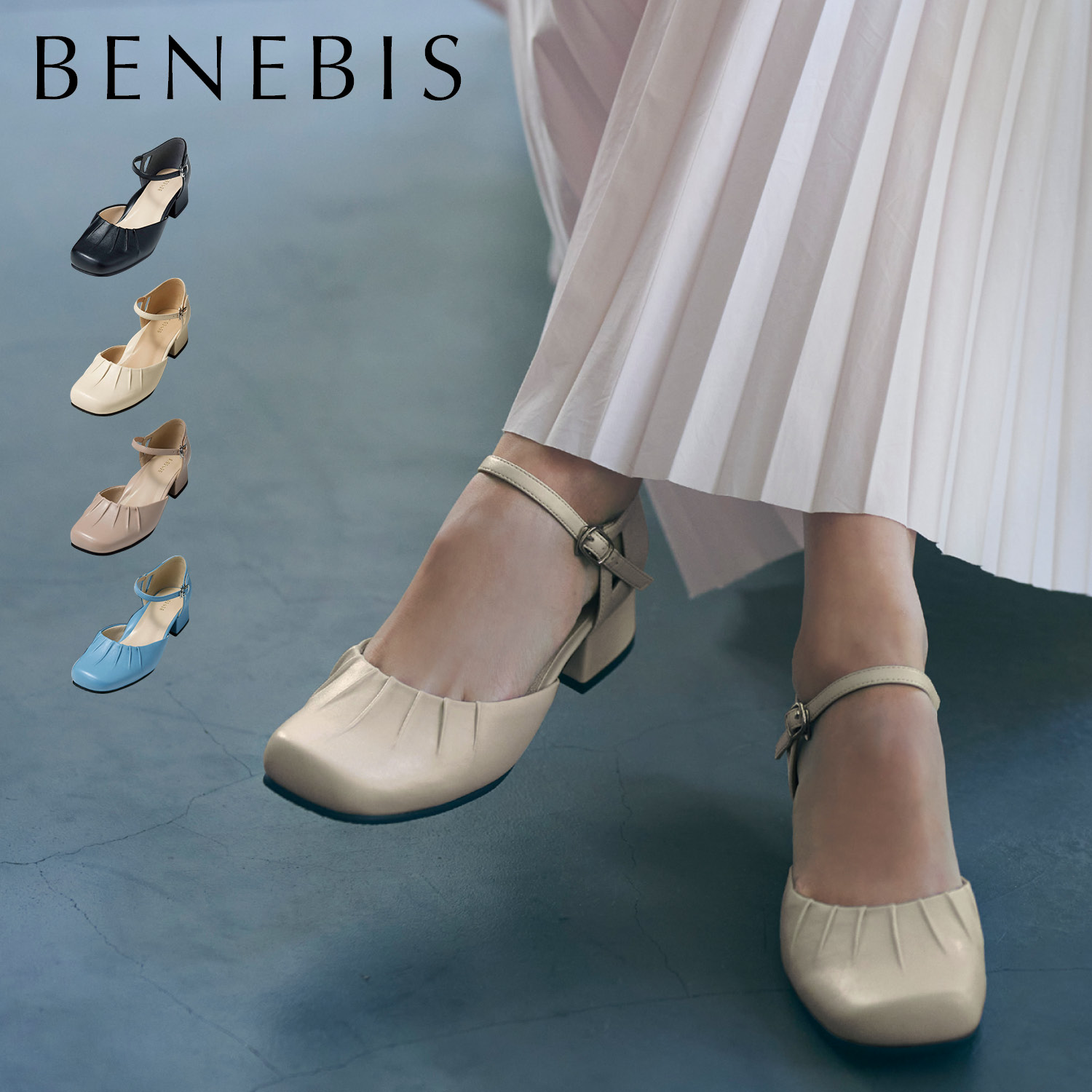 【ベネビス/BENEBIS】オブリークトウセパレートパンプス 【ベネビス/BENEBIS】オブリークトウセパレートパンプス
