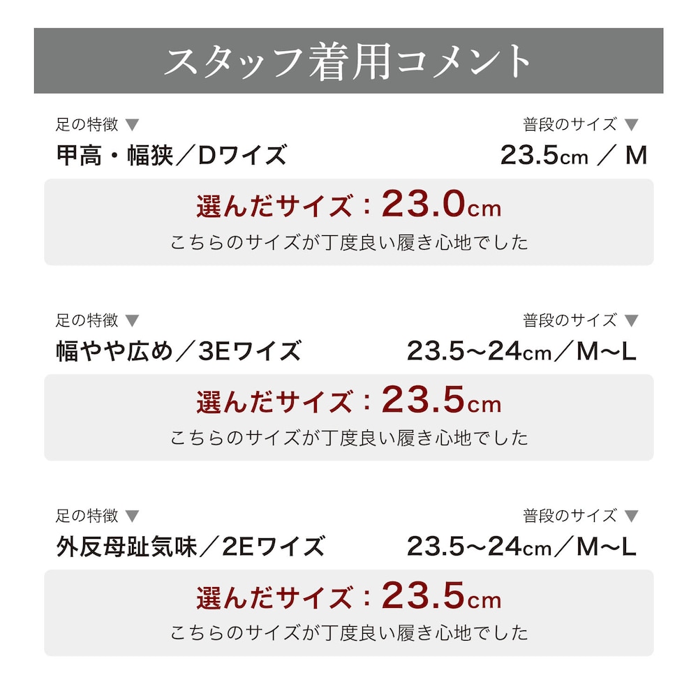 スタッフの着用コメント
