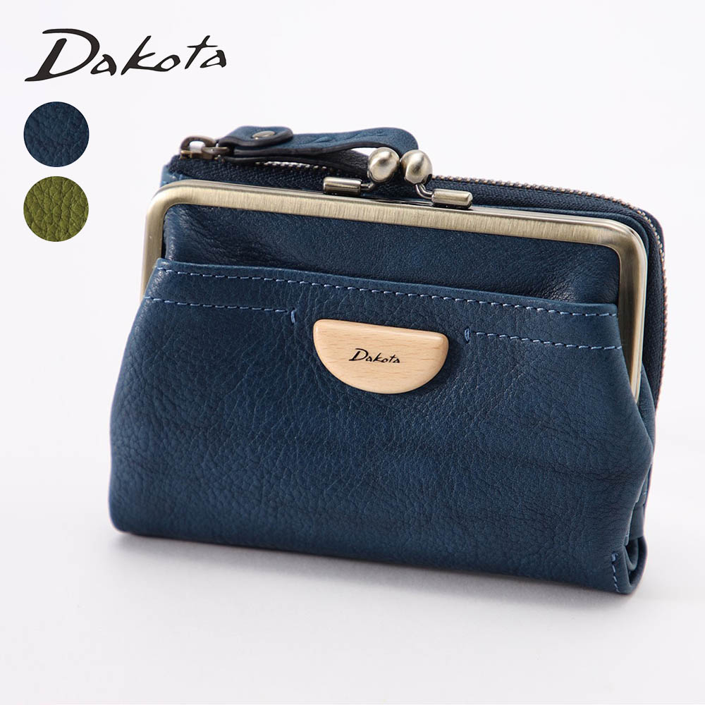 【ダコタ/Dakota】ウッドブローチ本革二つ折り財布