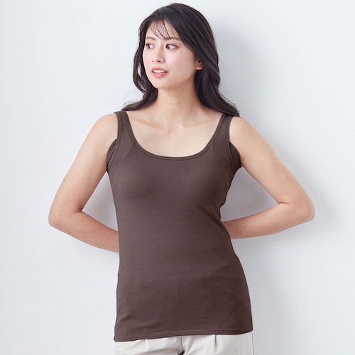 【新色追加】 汗取りインナー・アンダー快適フィットの綿混ブラタンクトップ