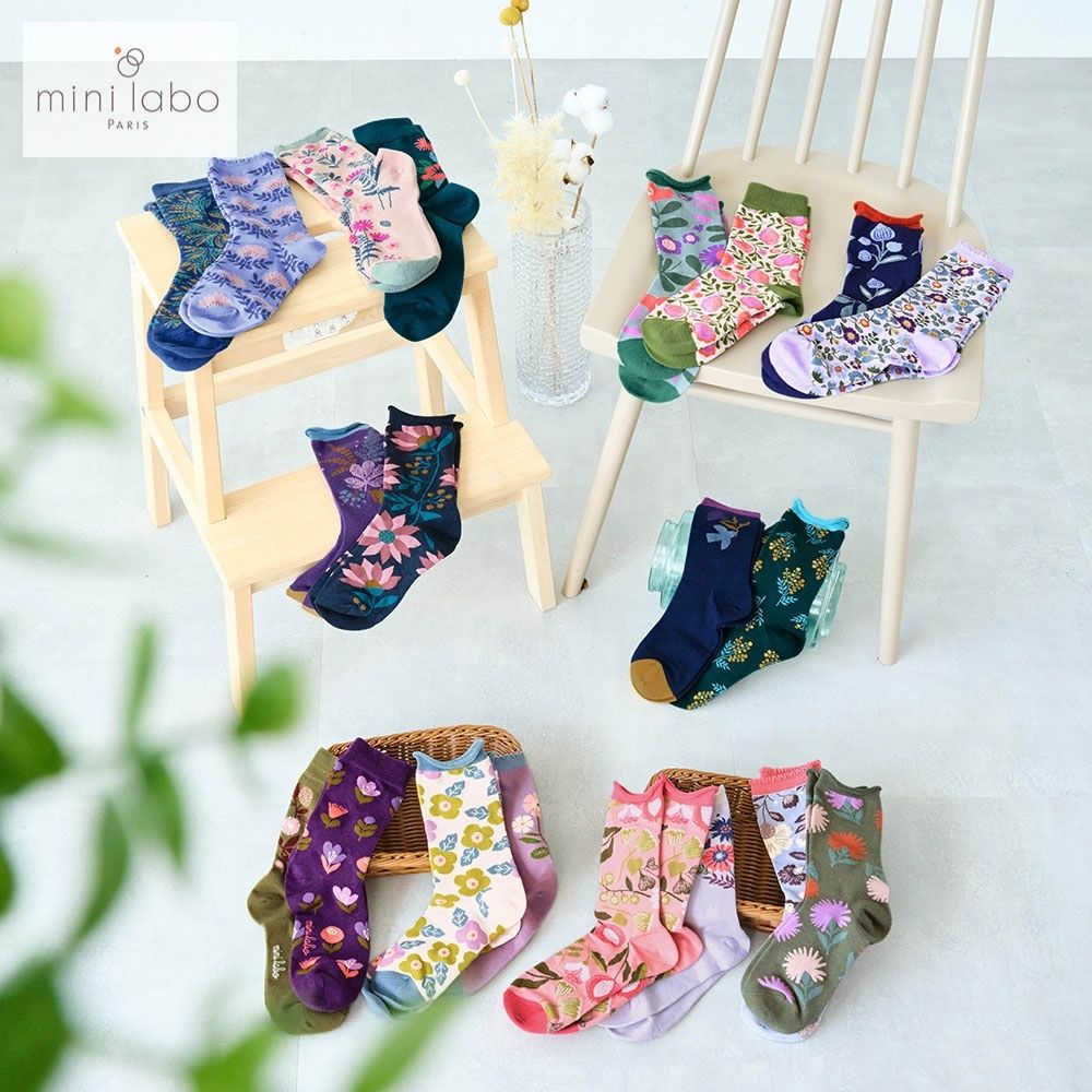 【新柄登場】 足元が華やぐ大人のソックス2柄セット 「ミニラボ」(ミニラボ/mini labo)
