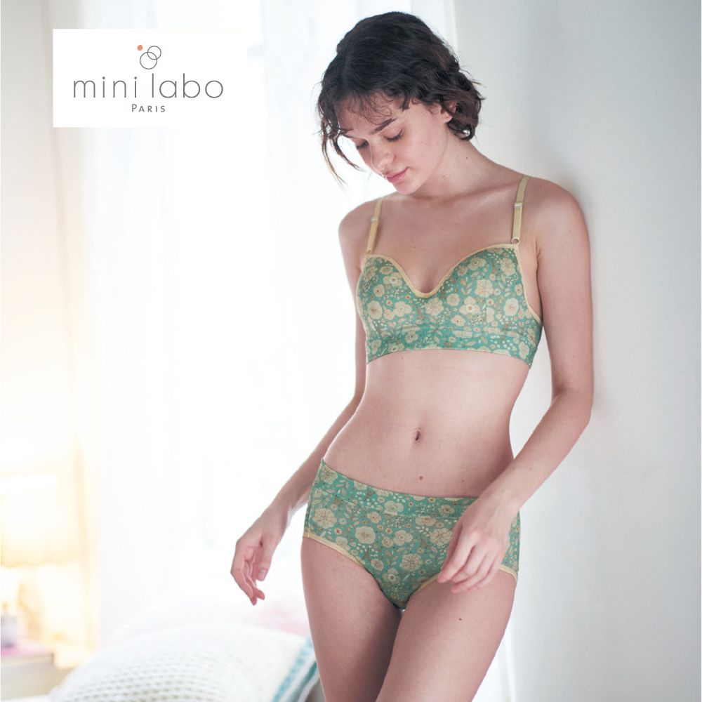【ミニラボ/mini labo】綿混ノンワイヤーブラ & ショーツ 「ミニラボ」 【ミニラボ/mini labo】綿混ノンワイヤーブラ & ショーツ 「ミニラボ」