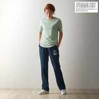 身長168cm／M ※撮影用のため、総丈＋6cm、股下＋6cm、膝位置＋1cmになります