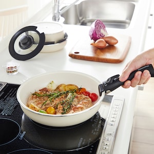 【グリーンパン/GREENPAN】食洗機対応セラミックコーティングの取っ手が取れるフライパンセット「クリックシェフ」 【IH/ガス火対応】