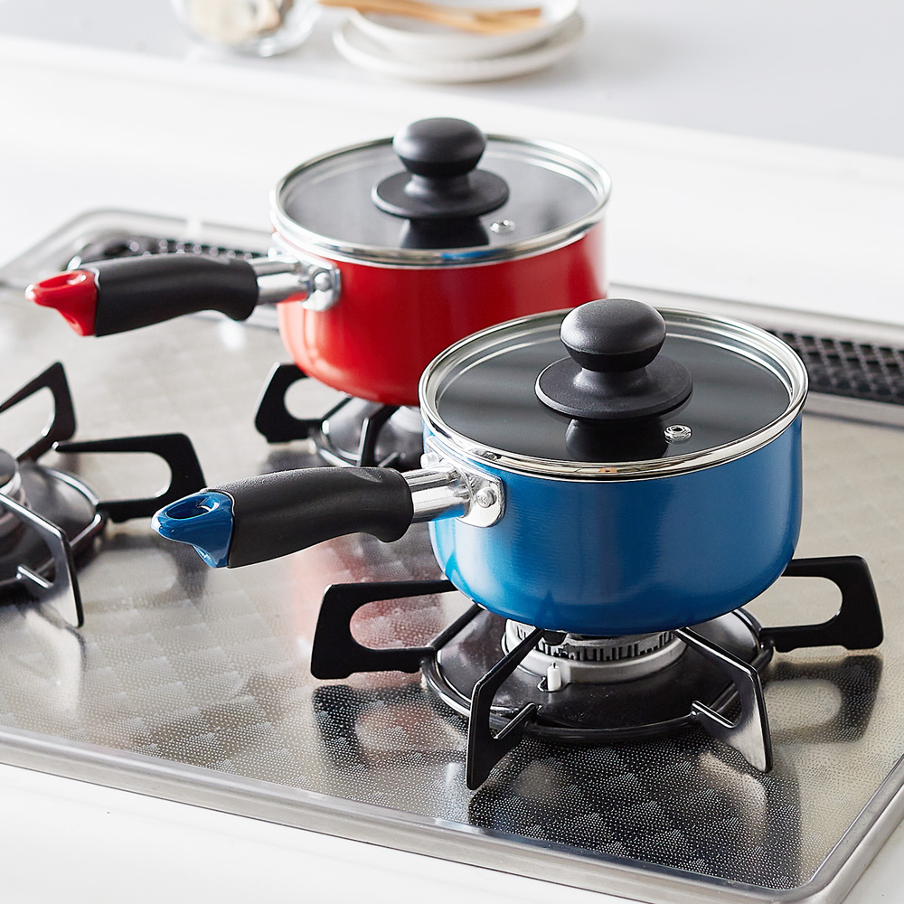 【ベルメゾン】【ガス火専用】少量調理に便利なガラス蓋付きミルクパン 【ベルメゾン】【ガス火専用】少量調理に便利なガラス蓋付きミルクパン