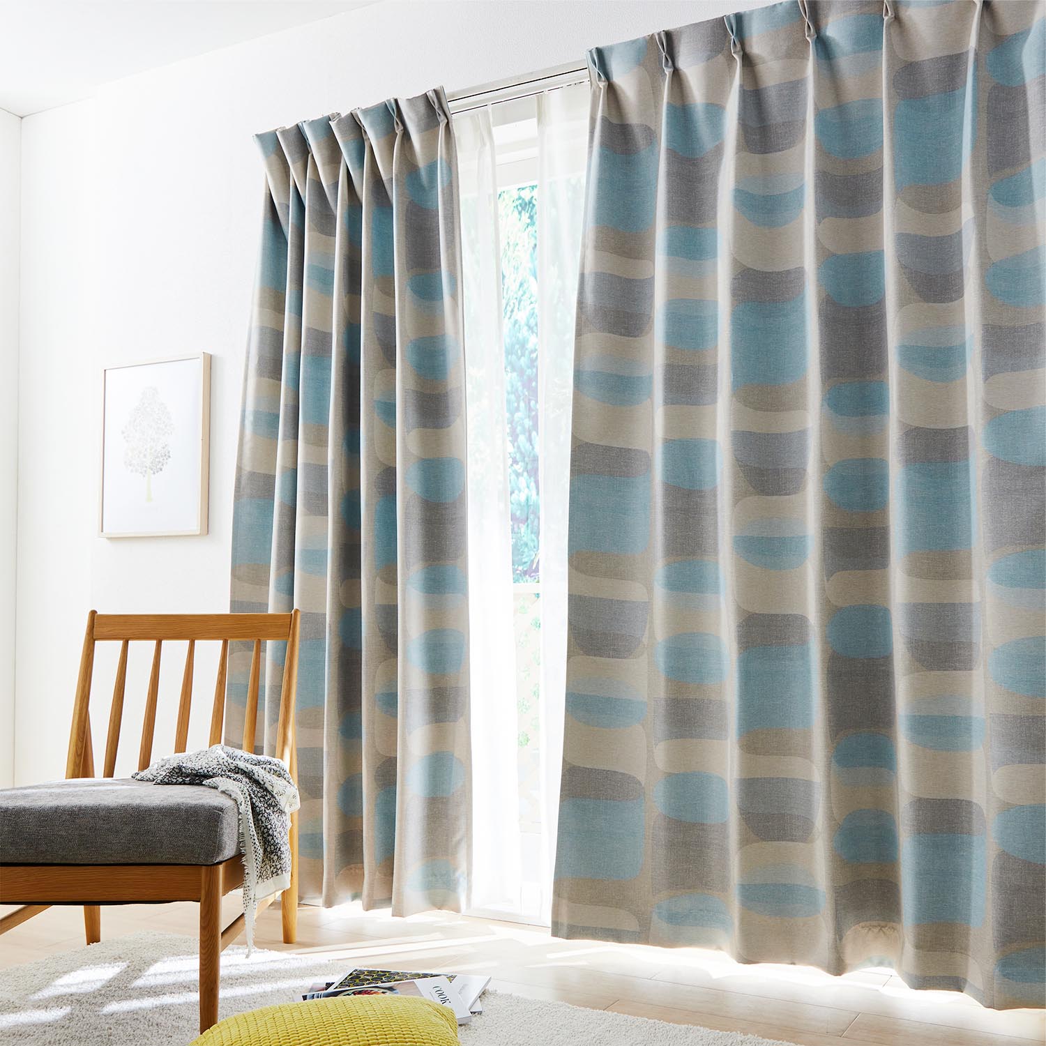 【ベルメゾン】【99サイズ】 ニュアンスカラーの洗える遮光カーテン