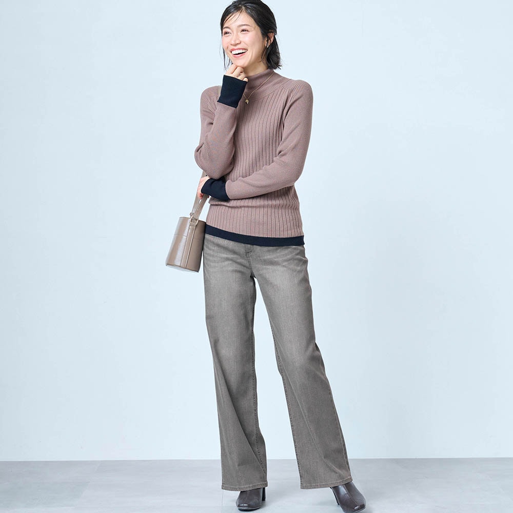 BSta】きれいめワイドストレートデニムパンツ(スタイルノート