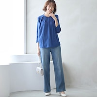 モデル身長169cm／64-91・股下68cm ※写真は撮影用のため股下+6cmになります。