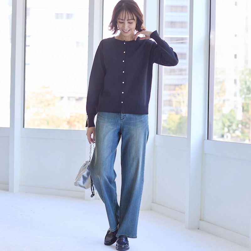 モデル身長169cm／64-91・股下68cm ※写真は撮影用のため股下+6cmになります。