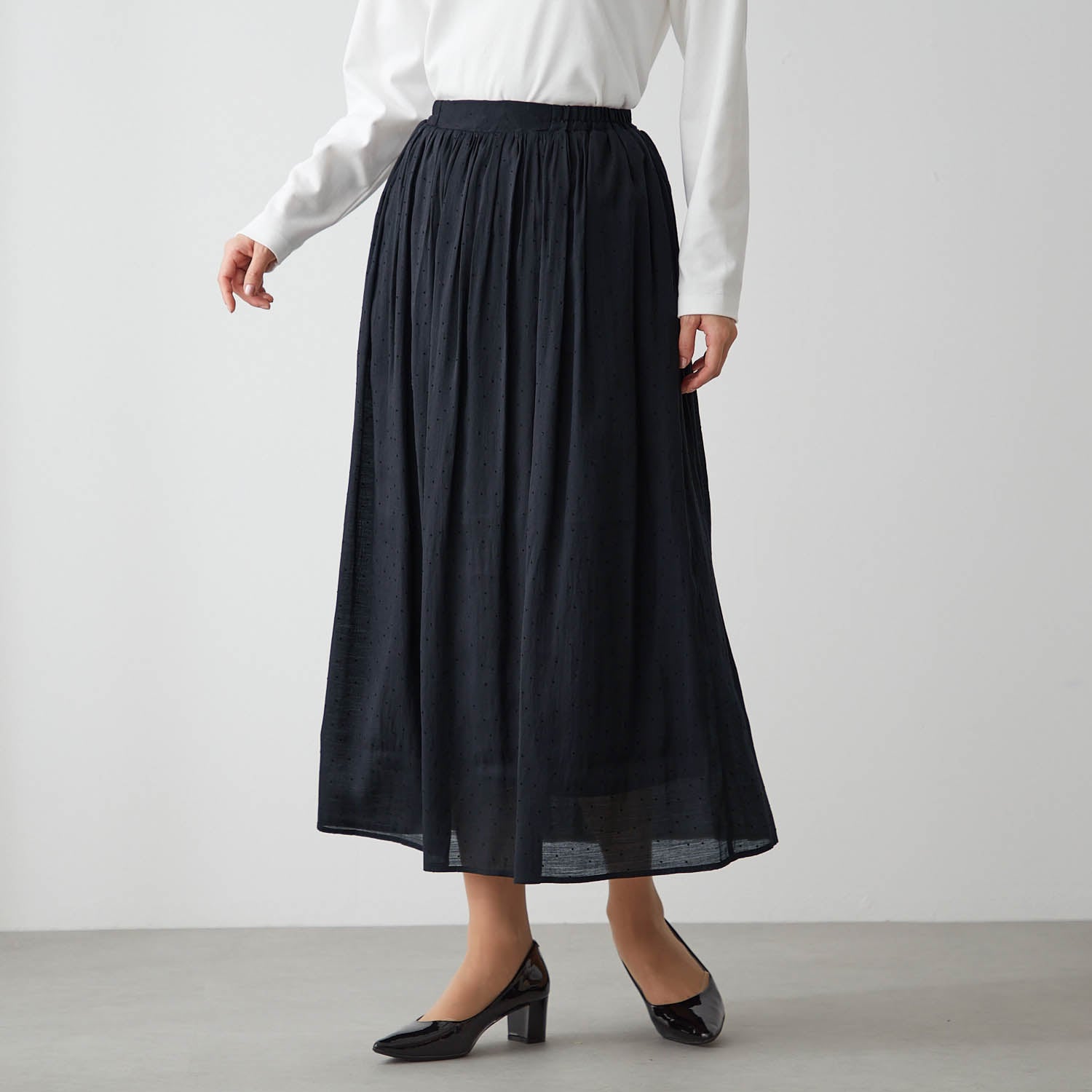 【ユーロ安】【IENA】フロッキーDOTプリーツスカート 38サイズ スカート