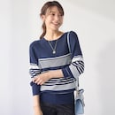 ネイビー×オフホワイトボーダー