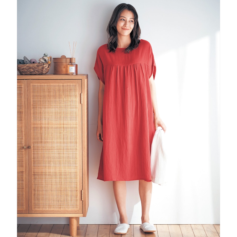 湯上りに着たいそのまま寝られるガーゼワンピース｜通販のベルメゾンネット