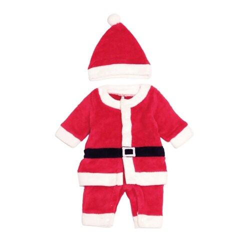 サンタさんになれる！前開きカバーオール＆帽子セット