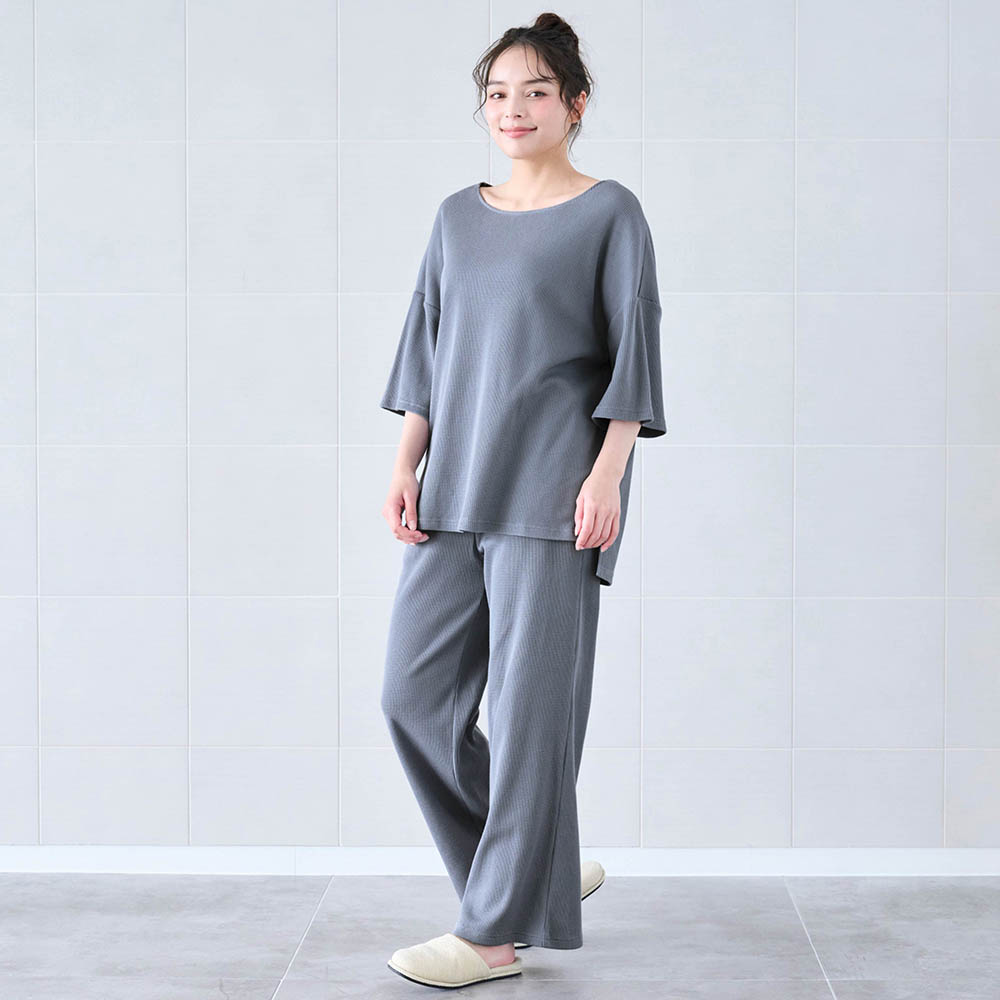 サラッと快適・綿混ワッフルゆったりパジャマ【吸水速乾】 サラリスト/Salalist サラッと快適・綿混ワッフルゆったりパジャマ【吸水速乾】 サラリスト/Salalist