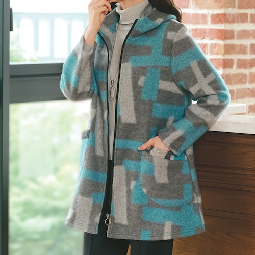 起毛ジャカードコート