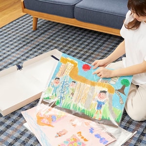 画用紙・賞状・書道半紙・作文などの整理に便利なクリアポケット