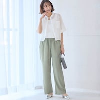 モデル身長169cm／M　※写真は撮影用のため股下+4cmになります。（グレイッシュミント）