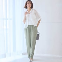 モデル身長169cm／M　※写真は撮影用のため股下+4cmになります。（グレイッシュミント）
