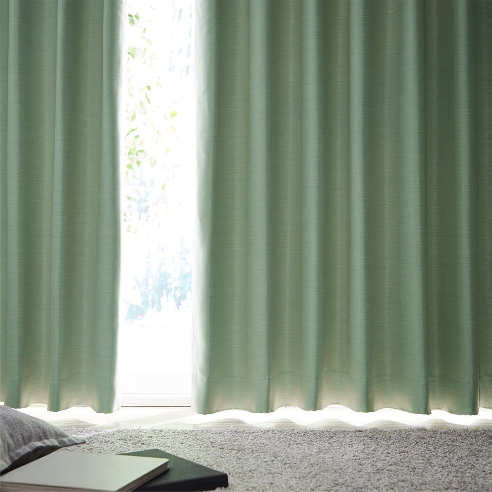 オーダー】 【2倍ヒダ】光沢のある生地感の遮光・遮熱・防炎・形状記憶