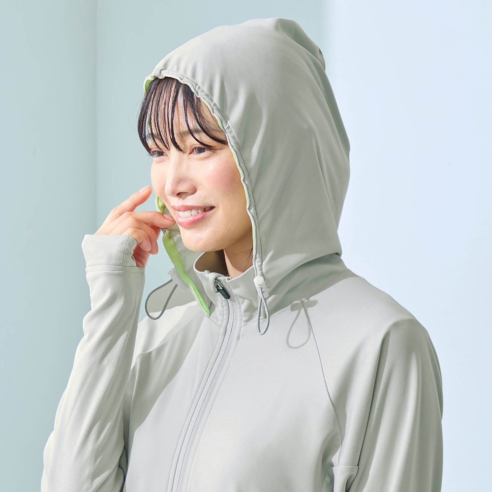 【首までガード】 接触冷感UVカットパーカ(ビースピックス/bspix) 【首までガード】 接触冷感UVカットパーカ(ビースピックス/bspix)