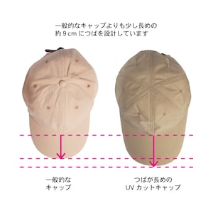 一般的なキャップよりも少し長めの約９cmにつばを設計