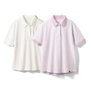 【2枚組】ホワイト×パープルボーダー