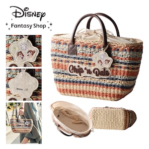【ディズニー/Disney】アップリケ刺繍の雑材トートバッグ「チップ & デール」