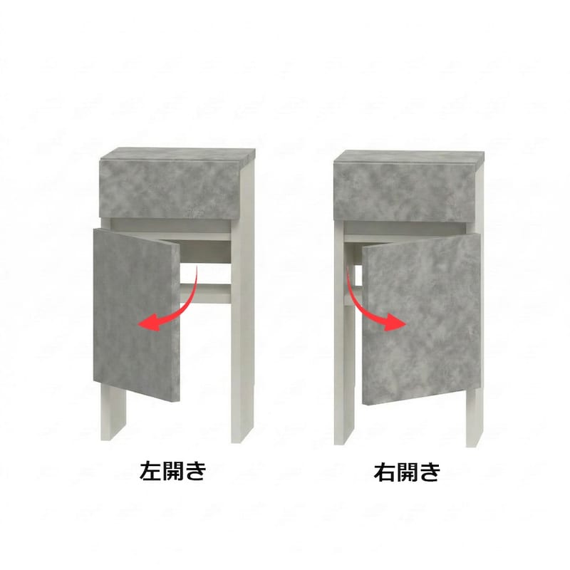 幅30~55cmの扉は右置き用・左置き用から選べます／配線キャビネット