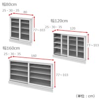 ポリカ戸／幅3サイズ、奥行き3サイズ、高さ77~103cmで1cmピッチオーダー