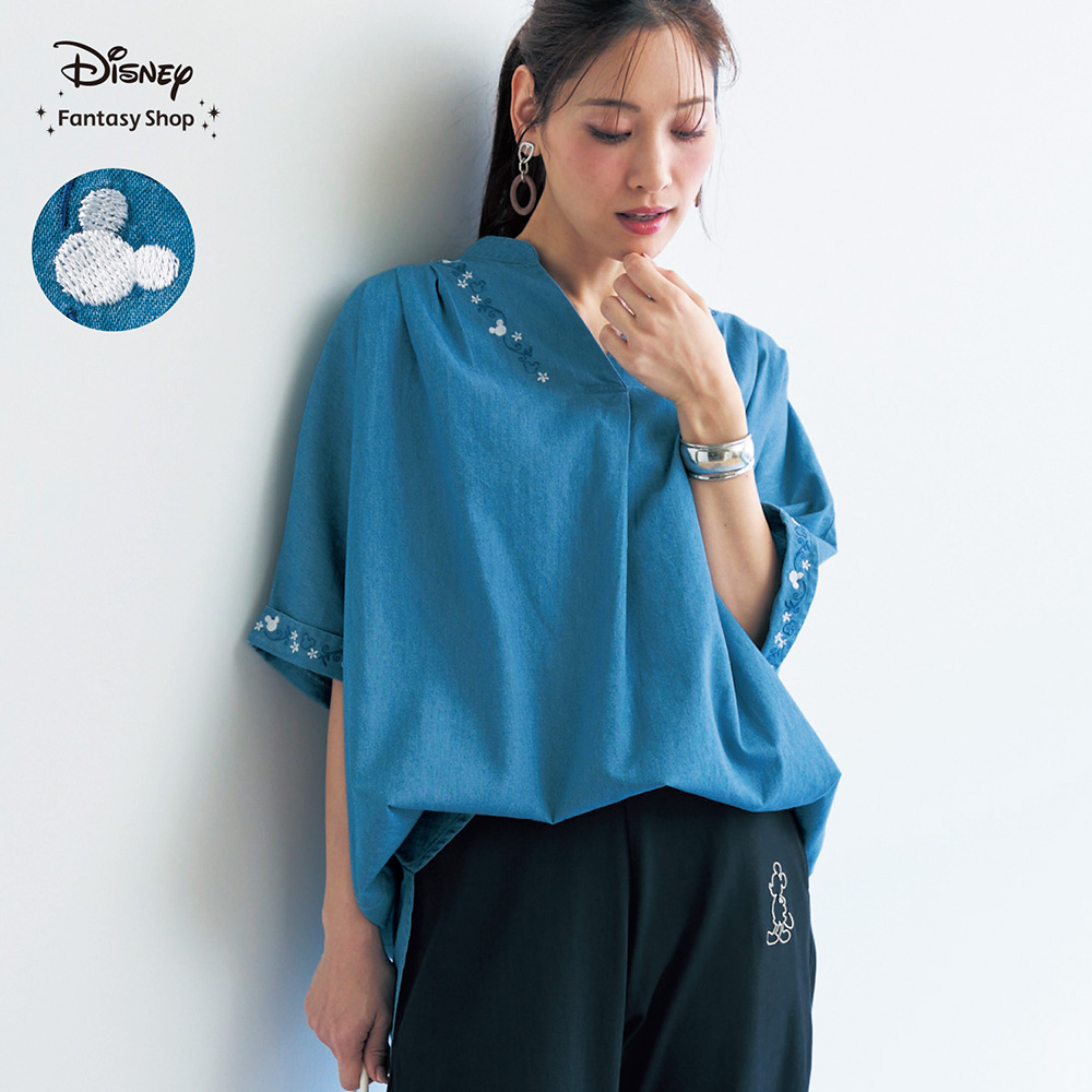 【新柄登場】 スキッパーチュニック「ミッキーモチーフ」(ディズニー/Disney) 【新柄登場】 スキッパーチュニック「ミッキーモチーフ」(ディズニー/Disney)