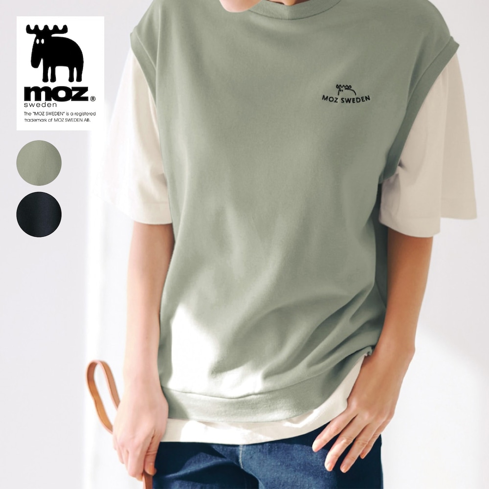 【モズ/moz】【moz】刺繍入り裏毛レイヤード風カットソー (LL~5L)