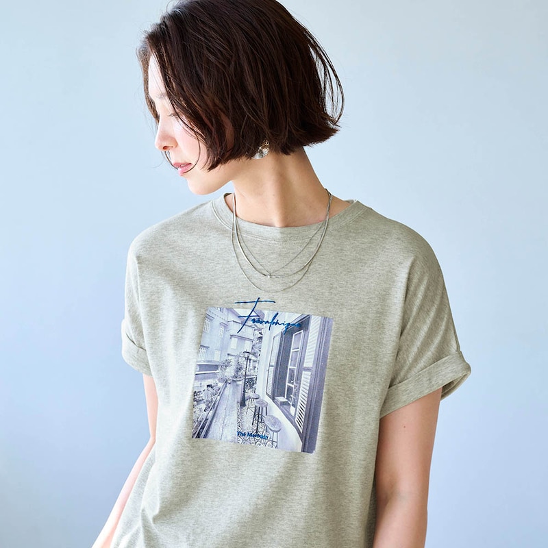 モデル身長168cm／M・杢グレー（フォトC）