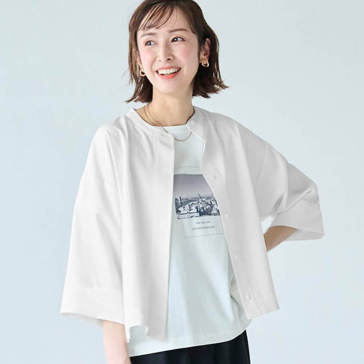 シワになりにくいクロップドシャツ スタイルノート/StyleNote
