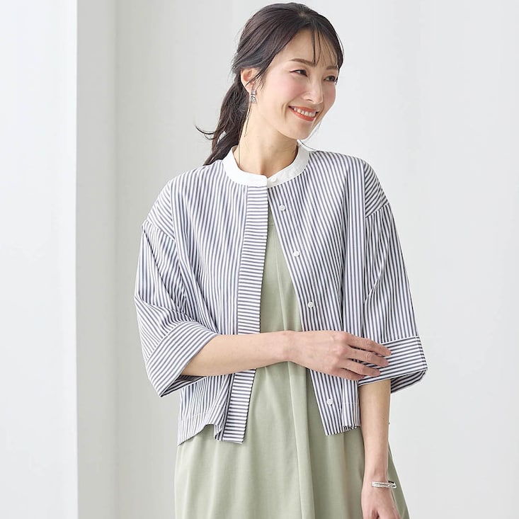 【5日間限定タイムセール！】 シワになりにくいクロップドシャツ スタイルノート/StyleNote