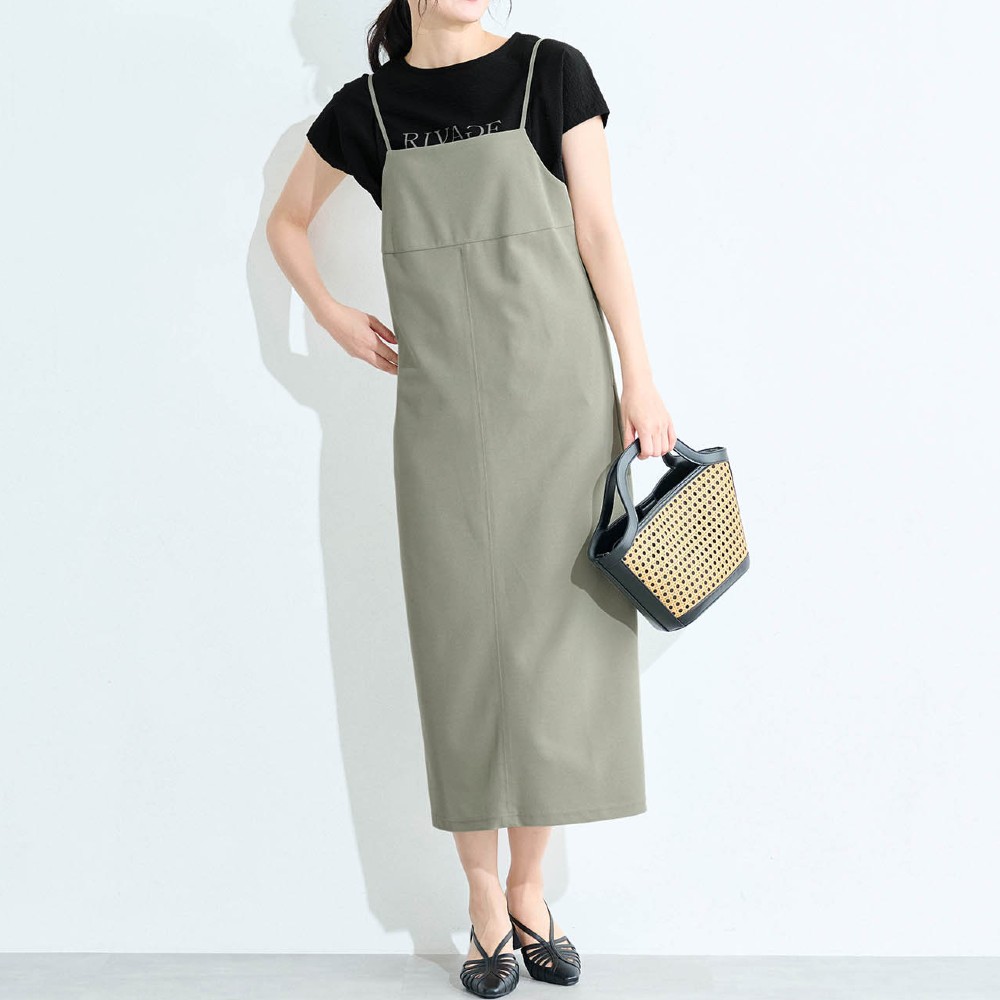 【エスエヌ バイ スタイルノート/SN by StyleNote】ストレッチジョーゼットキャミワンピ(丈が選べる)