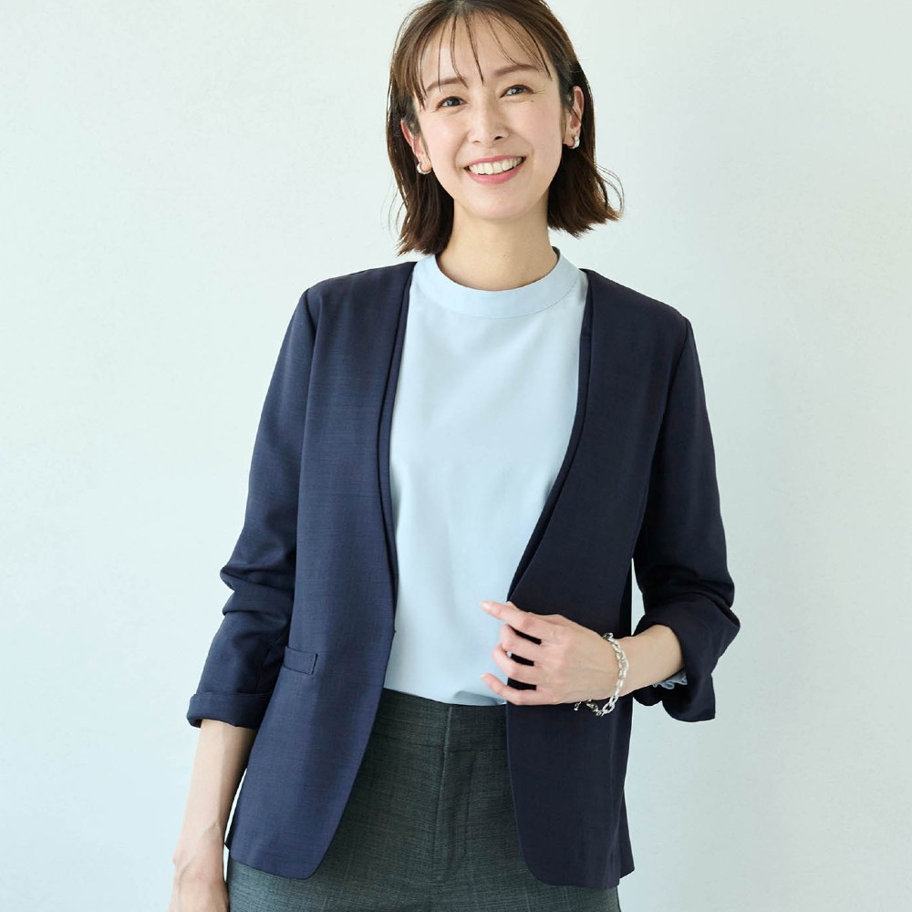 【スタイルノート/StyleNote】ナチュラルライクノーカラージャケット