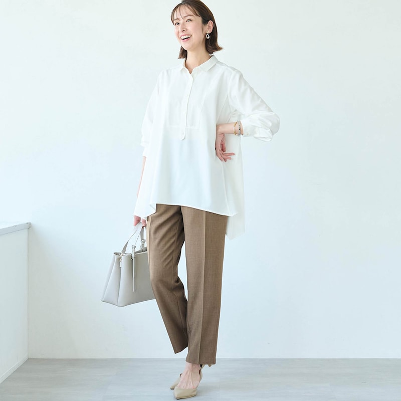 モデル身長170cm／M　※写真は撮影用のため、股下+4cmになります。