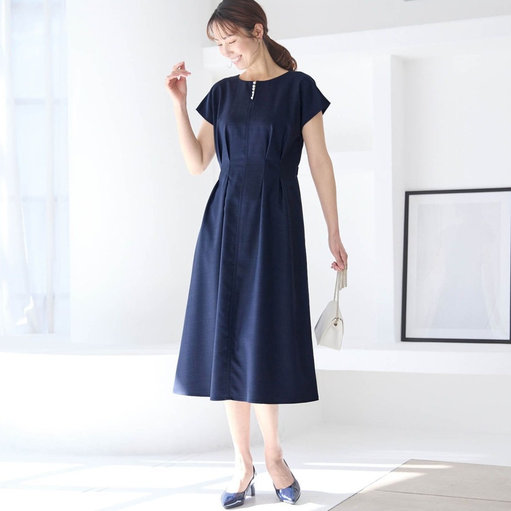 【スタイルノート/StyleNote】ナチュラルライクパール調付属付きワンピース