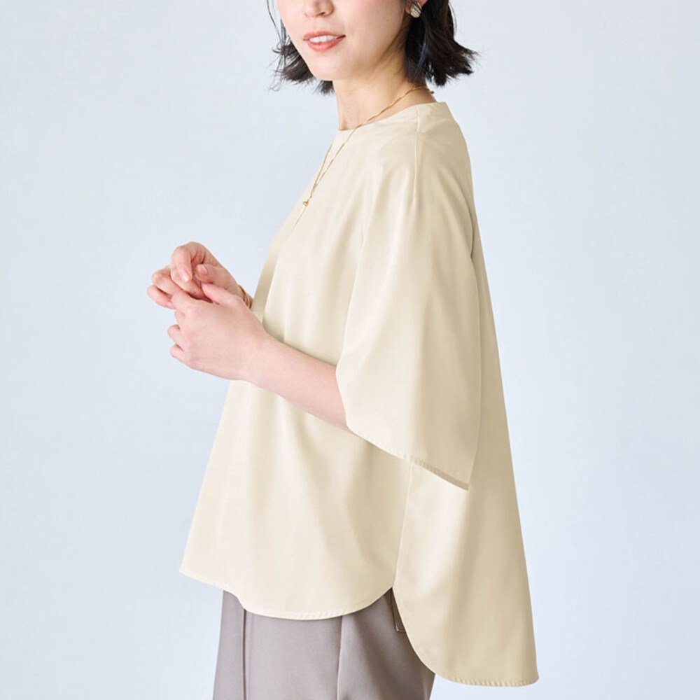 【エスエヌ バイ スタイルノート/SN by StyleNote】Tシャツ感覚で着られるシンプルブラウス