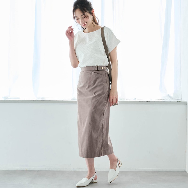 モデル身長166cm／M・総丈75cm　※写真は撮影用のため、総丈+6cmになります。