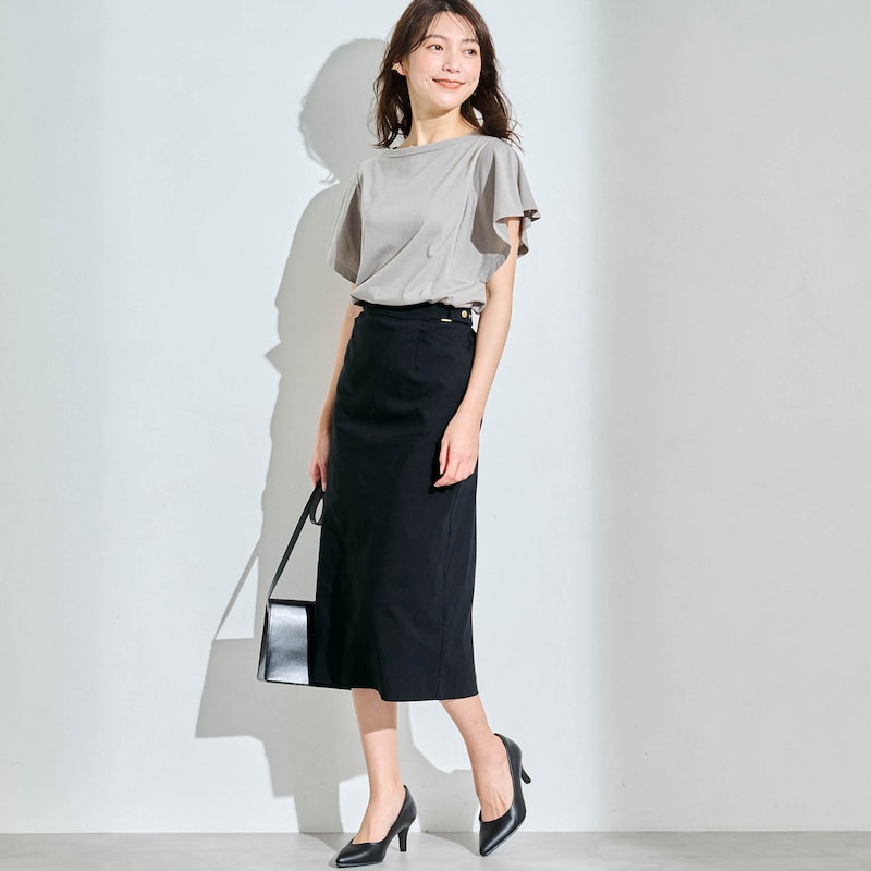 モデル身長170cm／M・総丈75cm　※写真は撮影用のため、総丈+6cmになります。