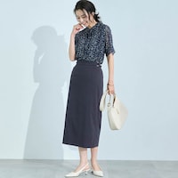 モデル身長167cm／M・総丈75cm　※写真は撮影用のため総丈+6cmになります。