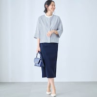 モデル身長168cm／M・総丈75cm　※写真は撮影用のため総丈+6cmになります。